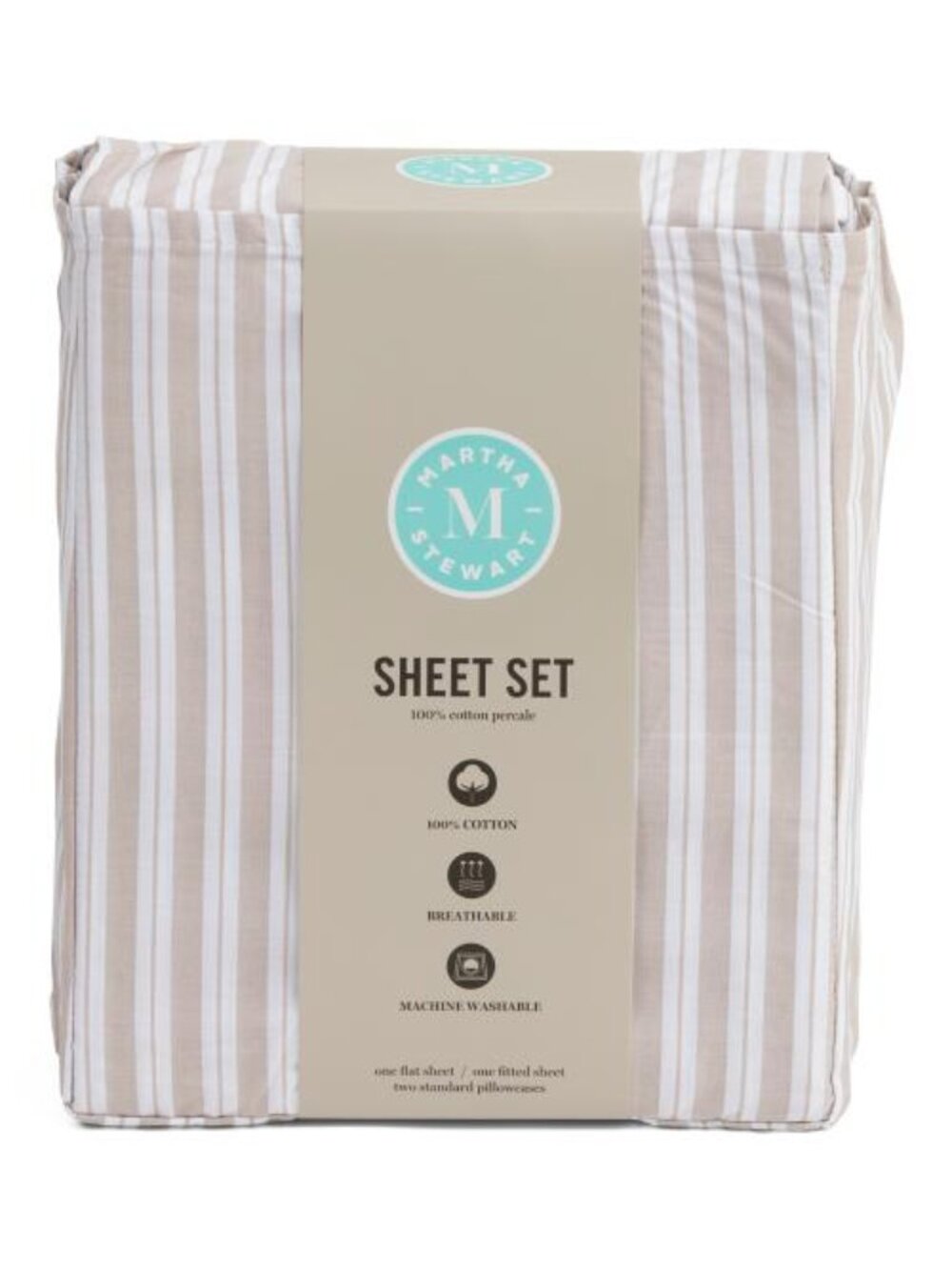 MARTHA STEWART Cotton Striped Sheet Set
